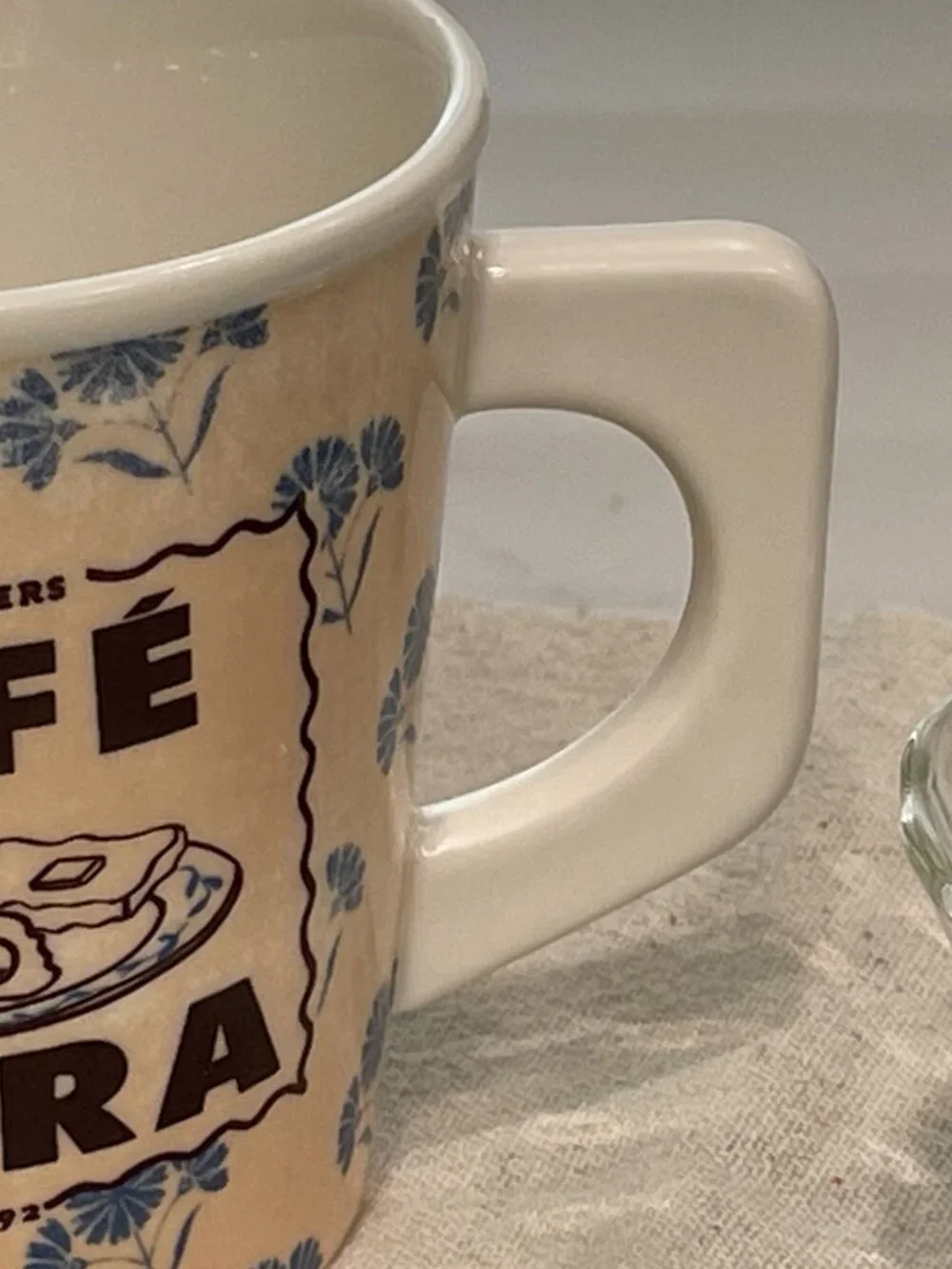 2 Anthropologie Bistro Blue 'Café Coffee Mugs--Retro Coffee Break Memories!